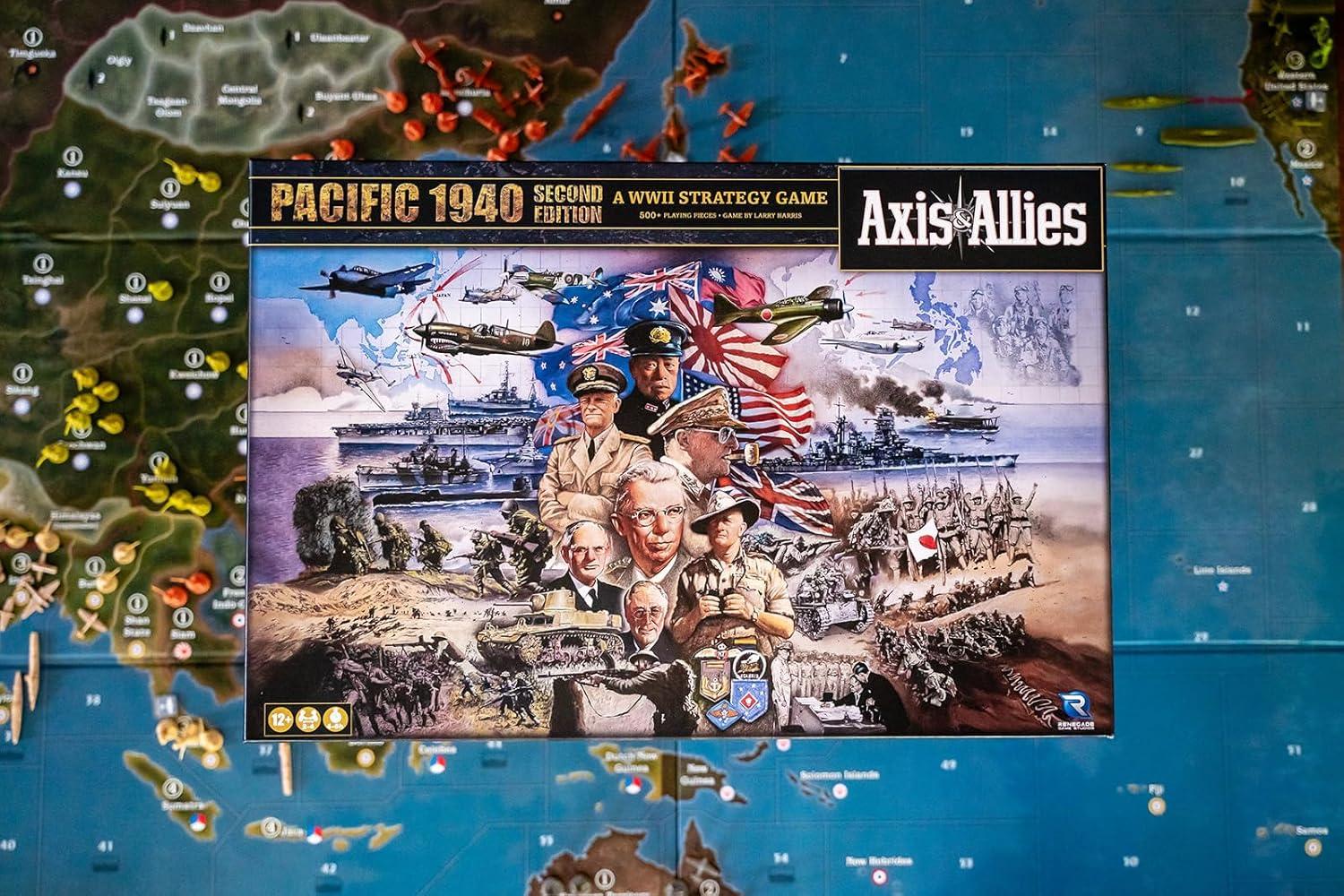 imageRenegade Game Studios Axis ampamp Allies 1940 Pacific Second Edition WWII War Miniatures Strategy Board Game Renegade for 2 to 4 Players Ages 14 and up Playes in Around 46 Hours
