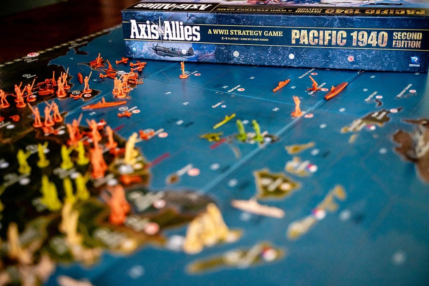 imageRenegade Game Studios Axis ampamp Allies 1940 Pacific Second Edition WWII War Miniatures Strategy Board Game Renegade for 2 to 4 Players Ages 14 and up Playes in Around 46 Hours