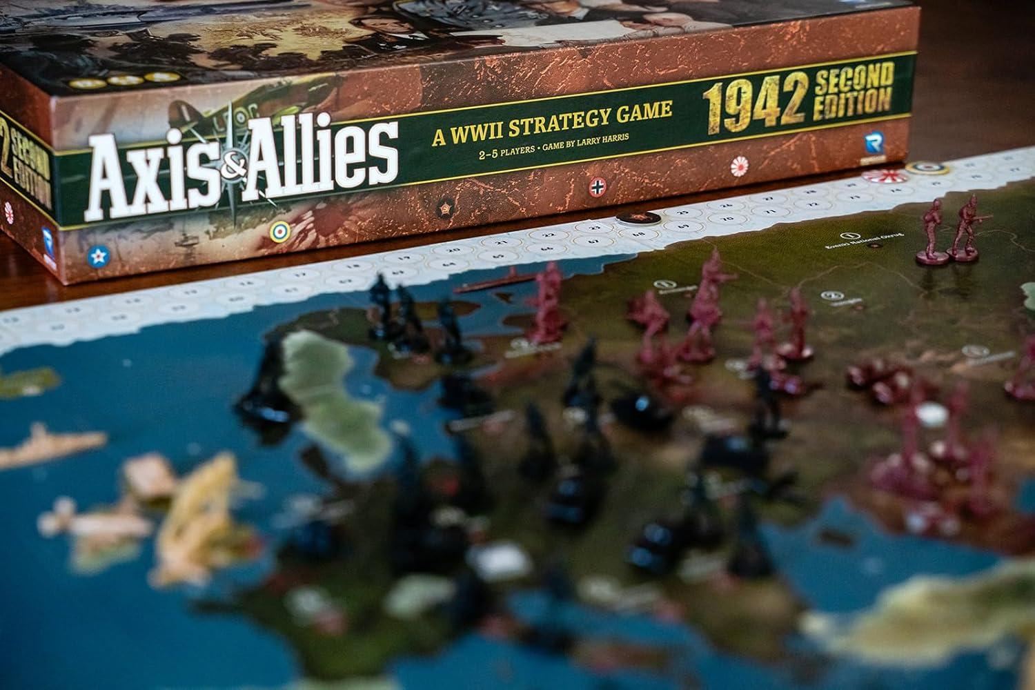 imageRenegade Game Studios Axis ampamp Allies 1942 Second Edition WWII War Miniatures Strategy Board Game Renegade Ages 12 25 Players 34 Hrs