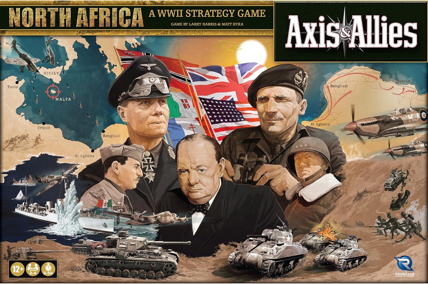 imageRenegade Game Studios Axis ampamp Allies North Africa 24 Players Ages 12 3 Hours Playing time New Setting for Axis ampamp Allies Over 250 Plastic Miniatures