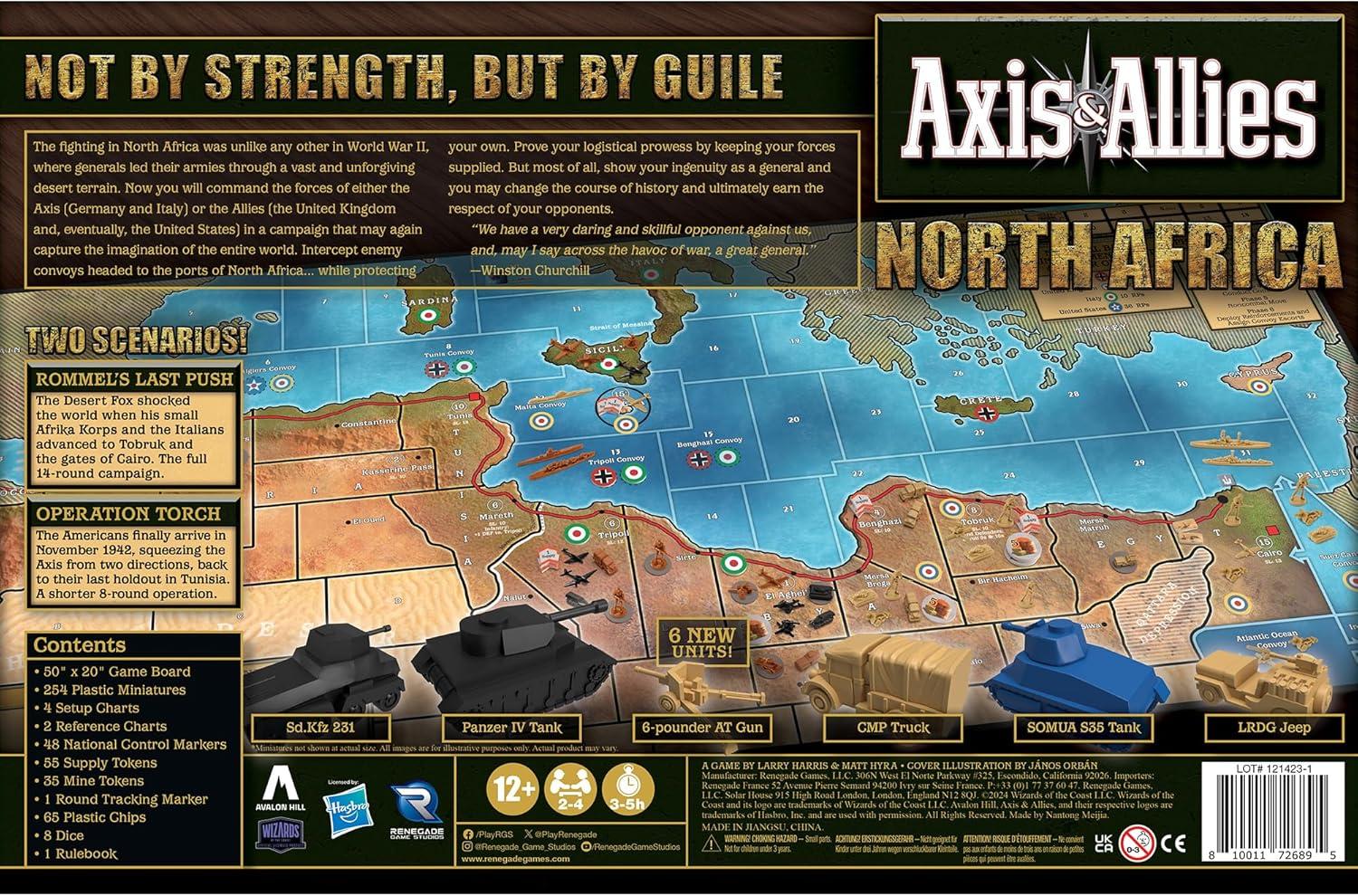 imageRenegade Game Studios Axis ampamp Allies North Africa 24 Players Ages 12 3 Hours Playing time New Setting for Axis ampamp Allies Over 250 Plastic Miniatures