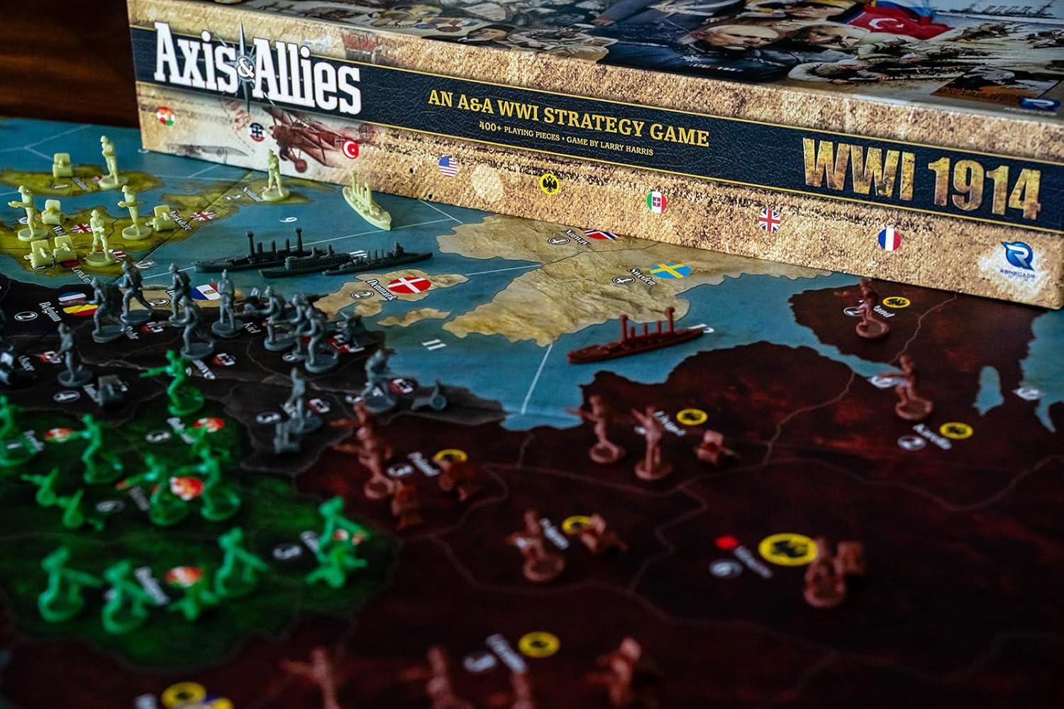 imageRenegade Game Studios Axis ampamp Allies WWI 1914 A Strategic War Board Game for 28 Players Ages 14 and up Intense Strategy Gameplay 4 to 6 Hour Play Time