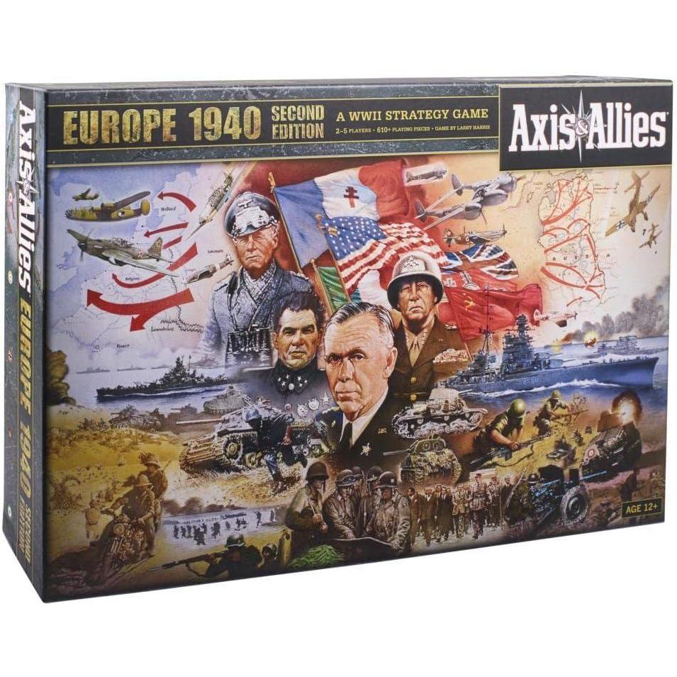 imageAvalon Hill Axis ampamp Allies Europe 1940 Second Edition WWII Strategy Board Game with Extra Large Gameboard Ages 12 and Up 26 PlayersBoard Game