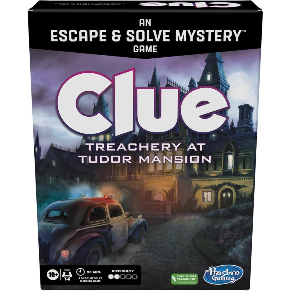 imageClue Escape The Illusionists Club Board Game Escape Room Family Game 1Time Solve Mystery Ages 10 16 Players Difficulty 4 90120 Mins Amazon ExclusiveTreachery at Tudor Mansion