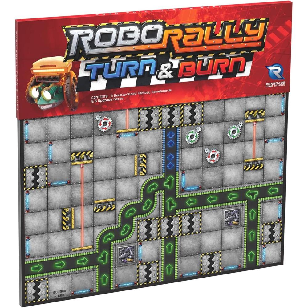 imageRenegade Game Studios Robo Rally Turn ampamp Burn Expansion Racing Board Game New Elements ampamp Radiation Cards Ages 12 26 Players 4590 mins