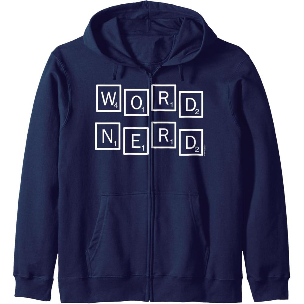 imageScrabble Word Nerd Tiles Zip HoodieNavy Blue
