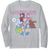 Candy Land Retro Game Characters Group Shot Logo Long Sleeve T-Shirt(Heather Grey)