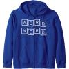 Scrabble Word Nerd Tiles Zip Hoodie(Royal Blue)