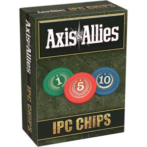 Renegade Games Studio: Axis & Allies: IPC Chips – 75 Weighted Chips, 1-5-10 Denominations, Plastic Storage Tray, Strategy Board Game Accessory Upgrade
