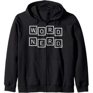 Scrabble Word Nerd Tiles Zip Hoodie(Black)