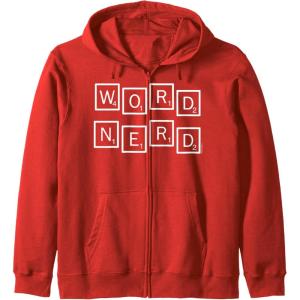 Scrabble Word Nerd Tiles Zip Hoodie(Red)