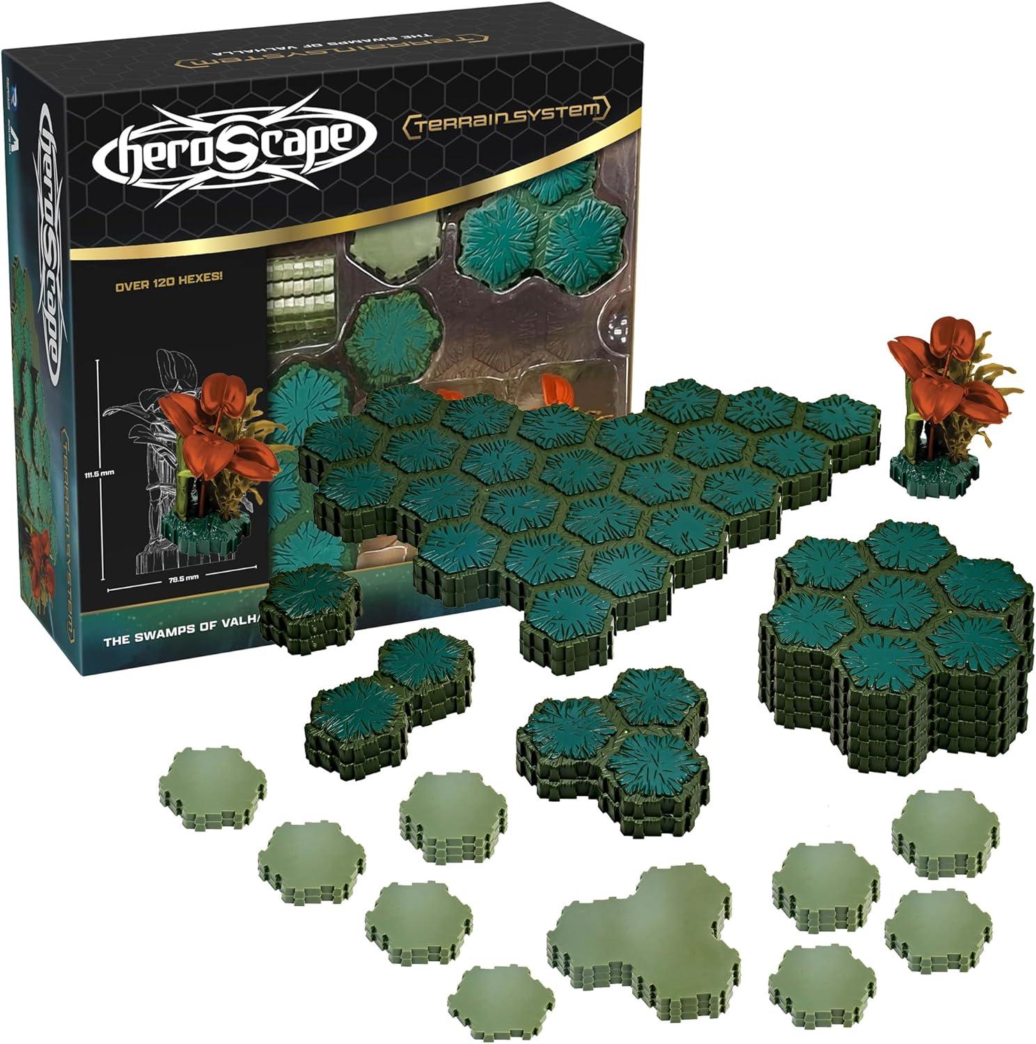imageRenegade Games Heroscape The Swamps of Valhalla Terrain System Expansion 39pcs HexTile Terrain Pieces Swamp Underbrush Landscape Miniatures