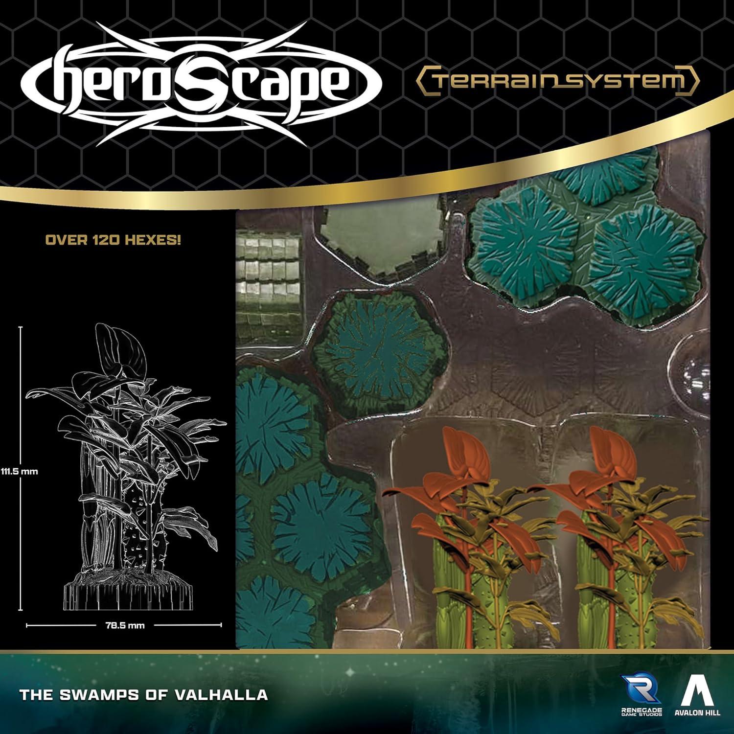 imageRenegade Games Heroscape The Swamps of Valhalla Terrain System Expansion 39pcs HexTile Terrain Pieces Swamp Underbrush Landscape Miniatures