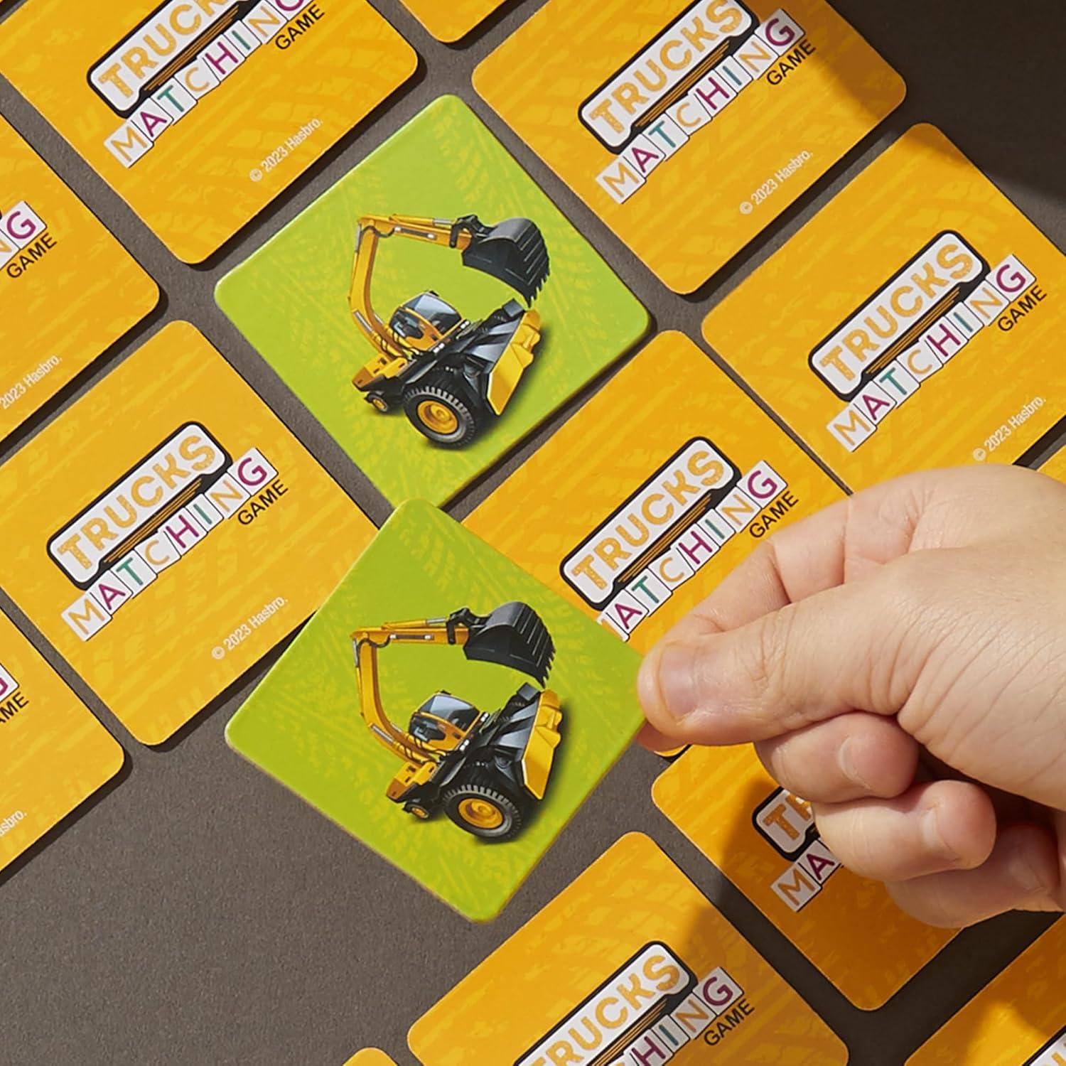 imageHasbro Gaming Trucks Matching Game Fun Preschool Board Game for 1 Players Memory Card Games for Kids Set Ages 3 Amazon Exclusive