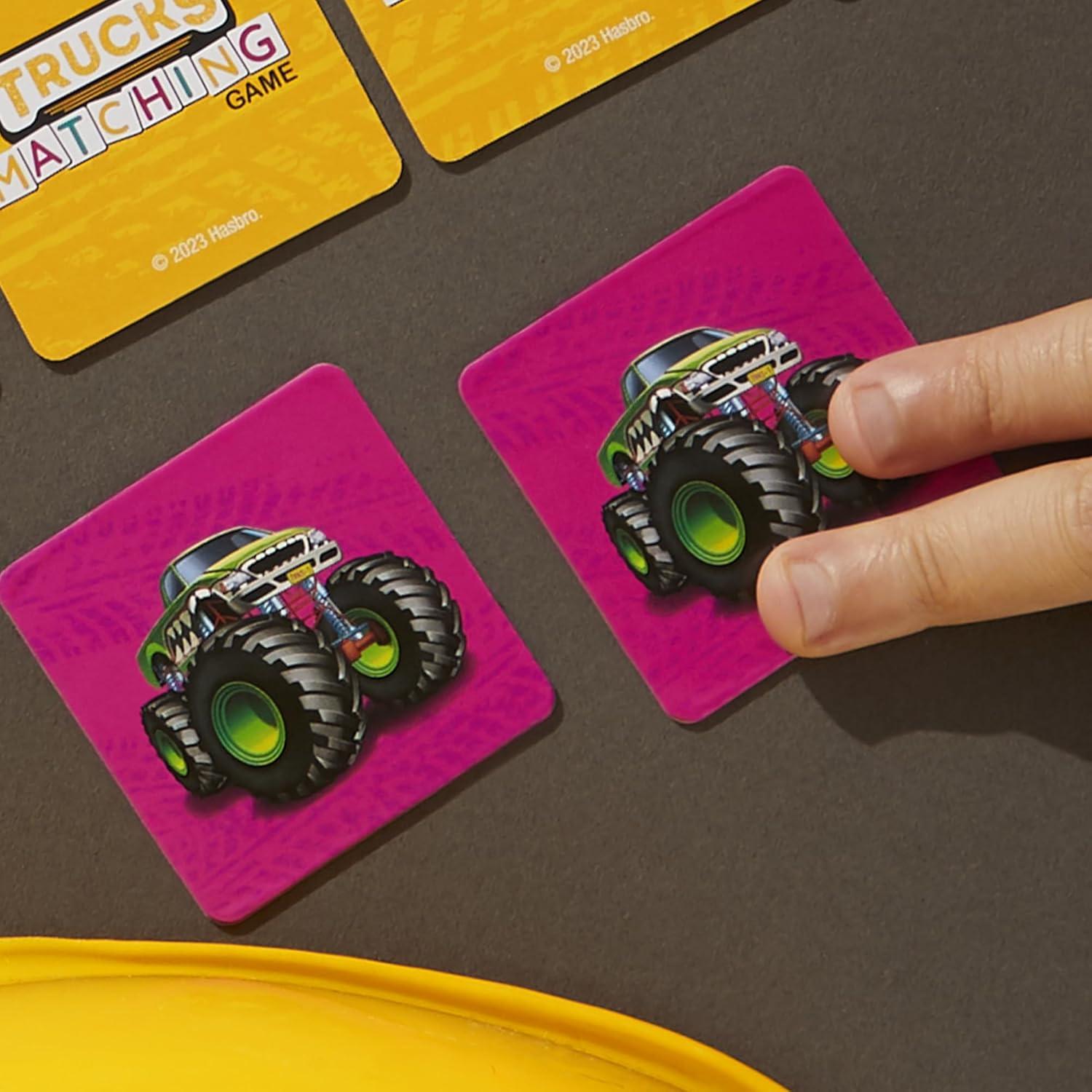 imageHasbro Gaming Trucks Matching Game Fun Preschool Board Game for 1 Players Memory Card Games for Kids Set Ages 3 Amazon Exclusive