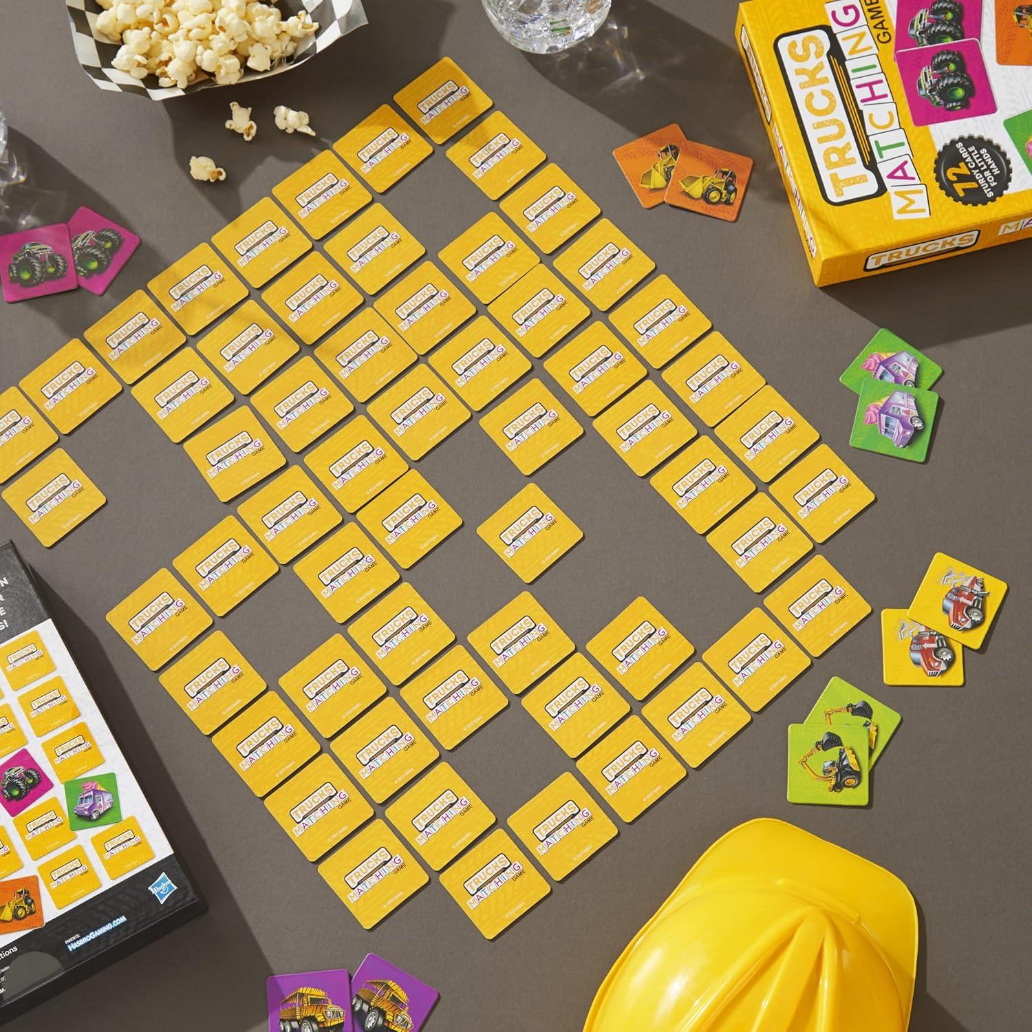 imageHasbro Gaming Trucks Matching Game Fun Preschool Board Game for 1 Players Memory Card Games for Kids Set Ages 3 Amazon Exclusive