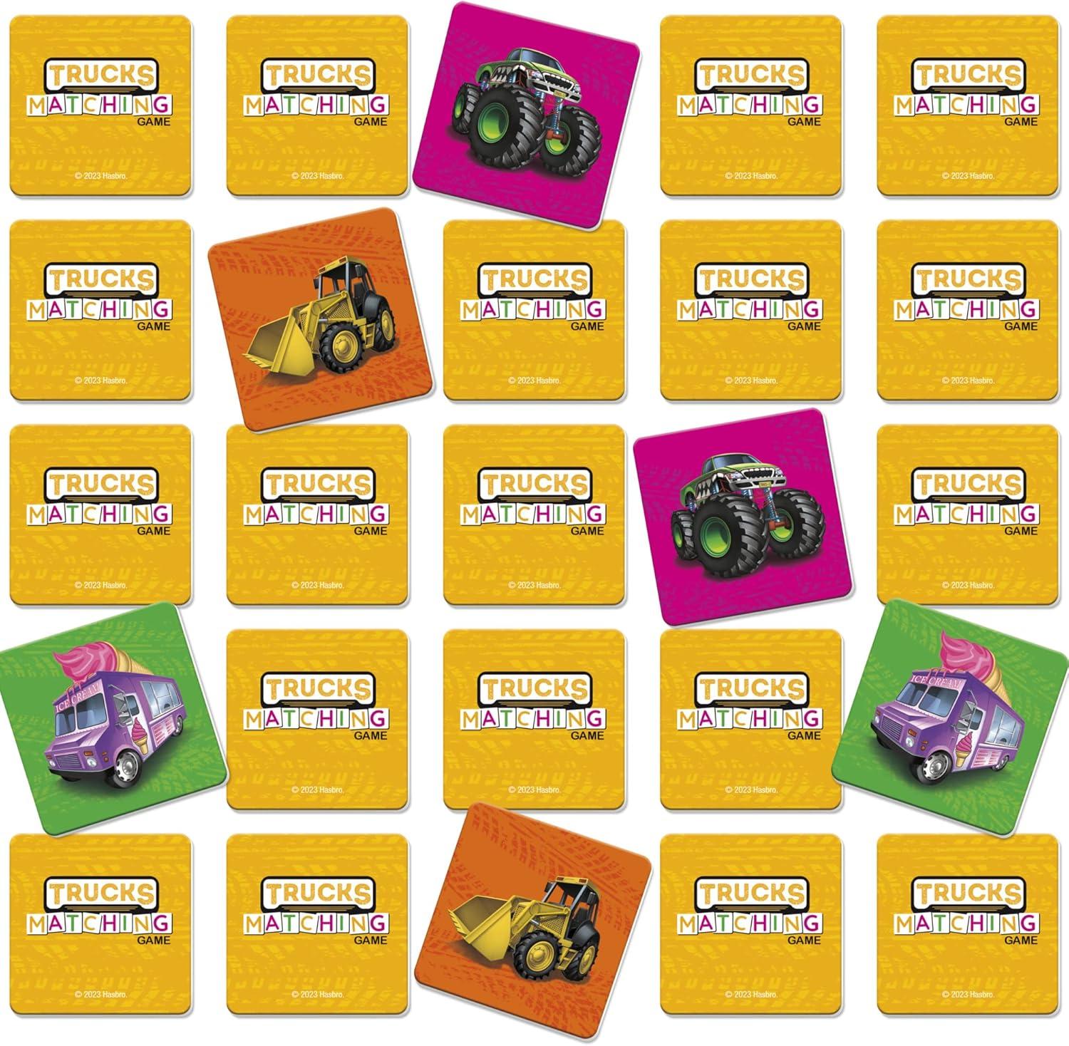 imageHasbro Gaming Trucks Matching Game Fun Preschool Board Game for 1 Players Memory Card Games for Kids Set Ages 3 Amazon Exclusive