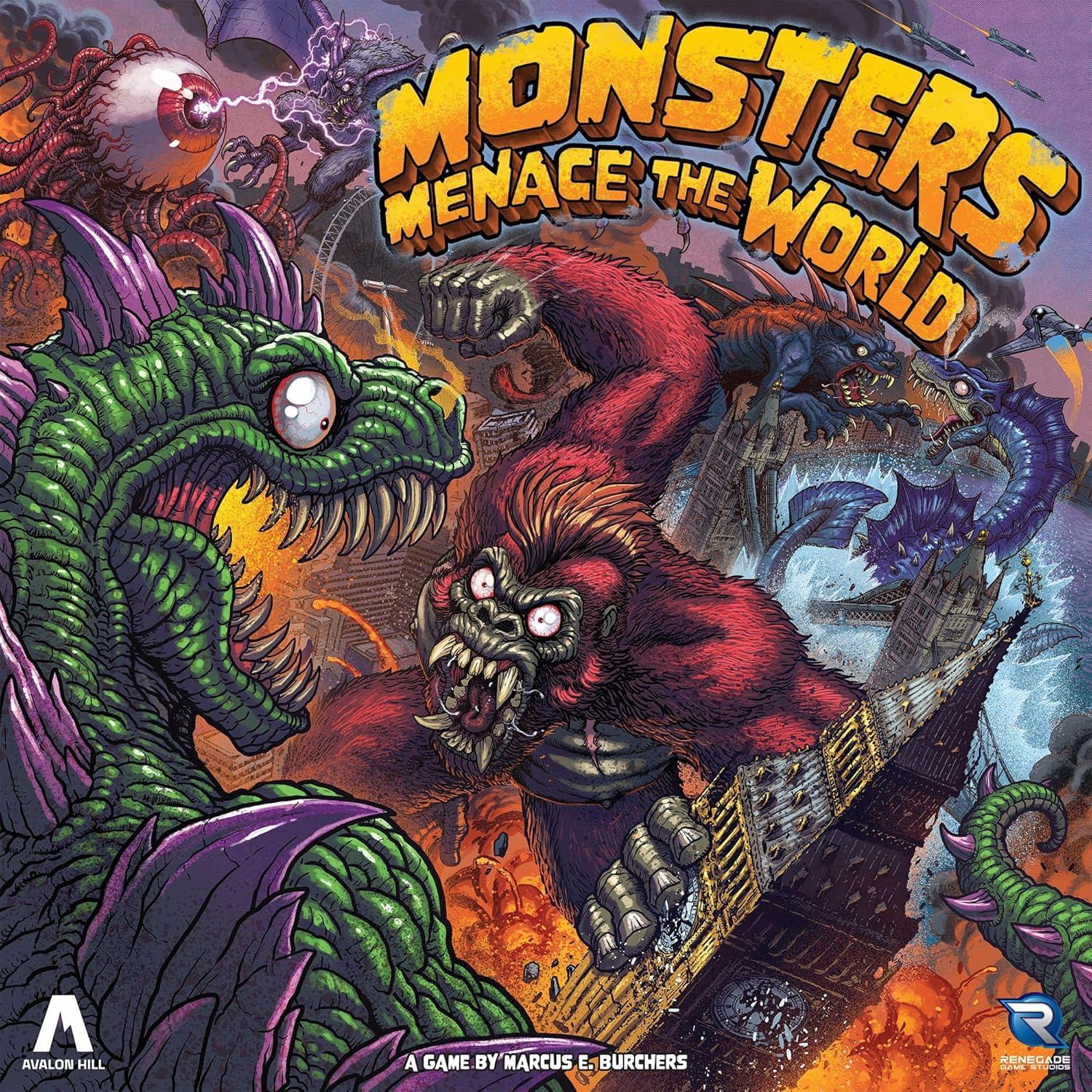 imageRenegade Games Monsters Menace The World Strategy Miniatures Board Game Control A Monster ampamp Menace The Planet to Gain Infamy Ages 14 24 Player