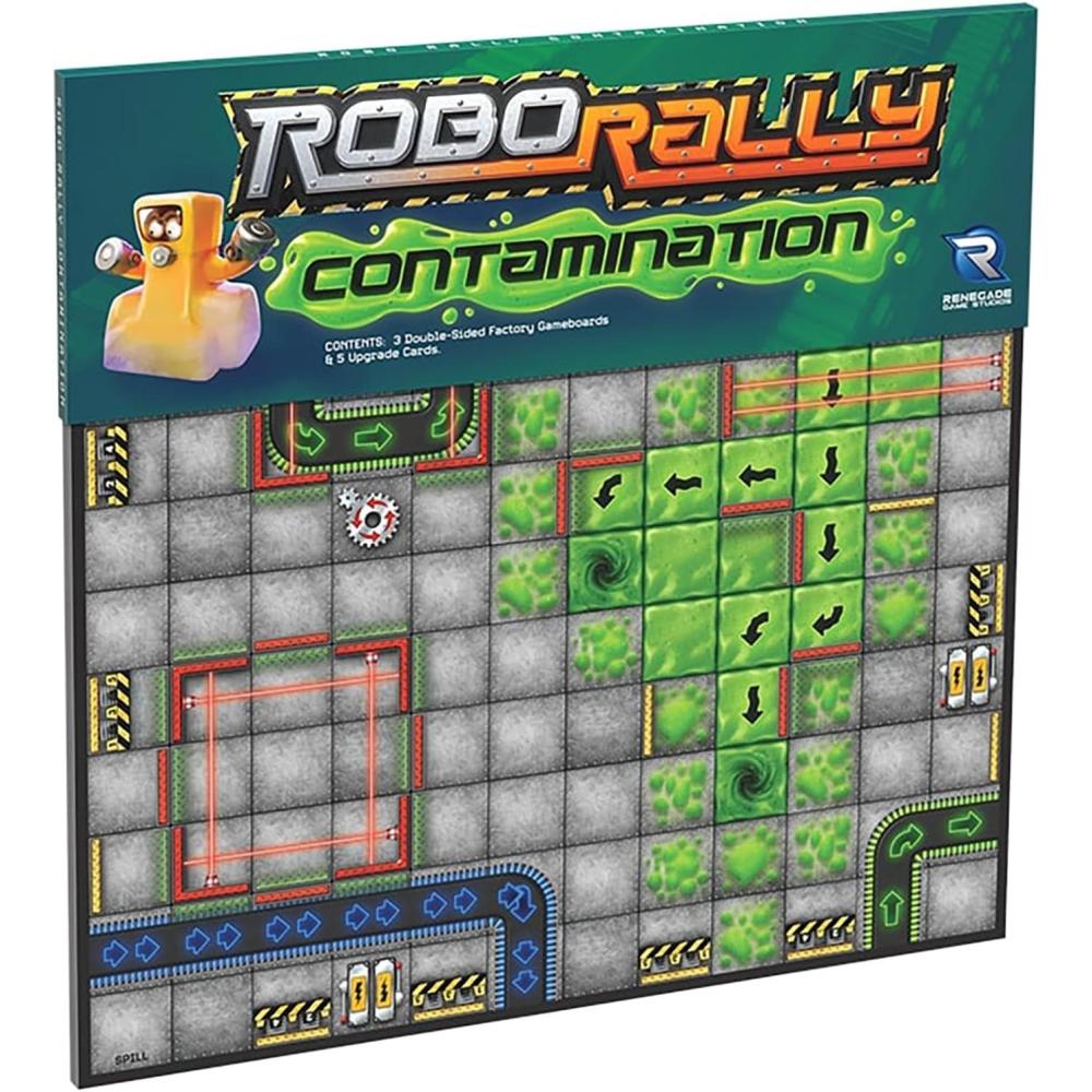 imageRenegade Game Studios Robo Rally Contamination Expansion Racing Board Game Trap Doors ampamp Chop Shop Cards Ages 12 26 Players 4590 mins