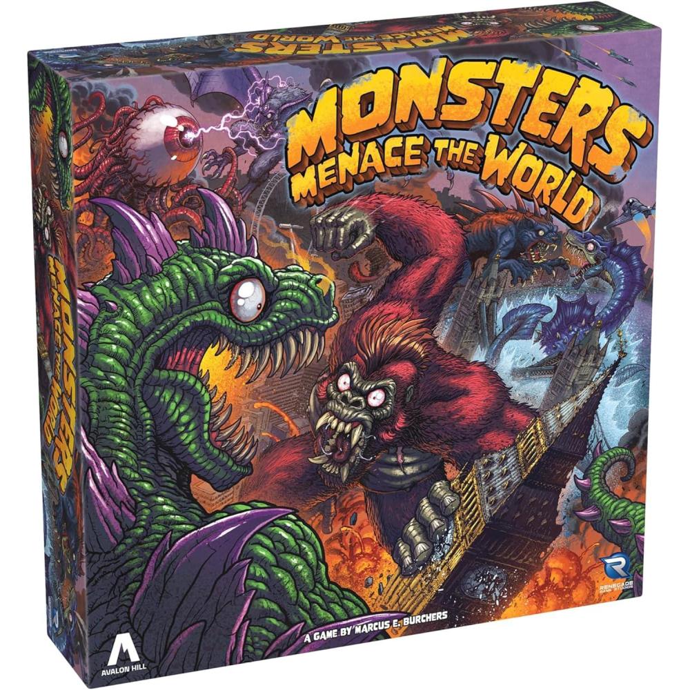 imageRenegade Games Monsters Menace The World Strategy Miniatures Board Game Control A Monster ampamp Menace The Planet to Gain Infamy Ages 14 24 Player