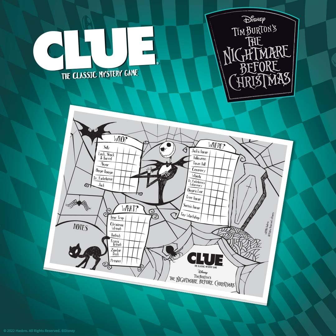 imageCLUE Disney The Nightmare Before Christmas Collectible Clue Game Based on Disney Classic Film OfficiallyLicensed Game with Familiar Locations and Iconic Characters