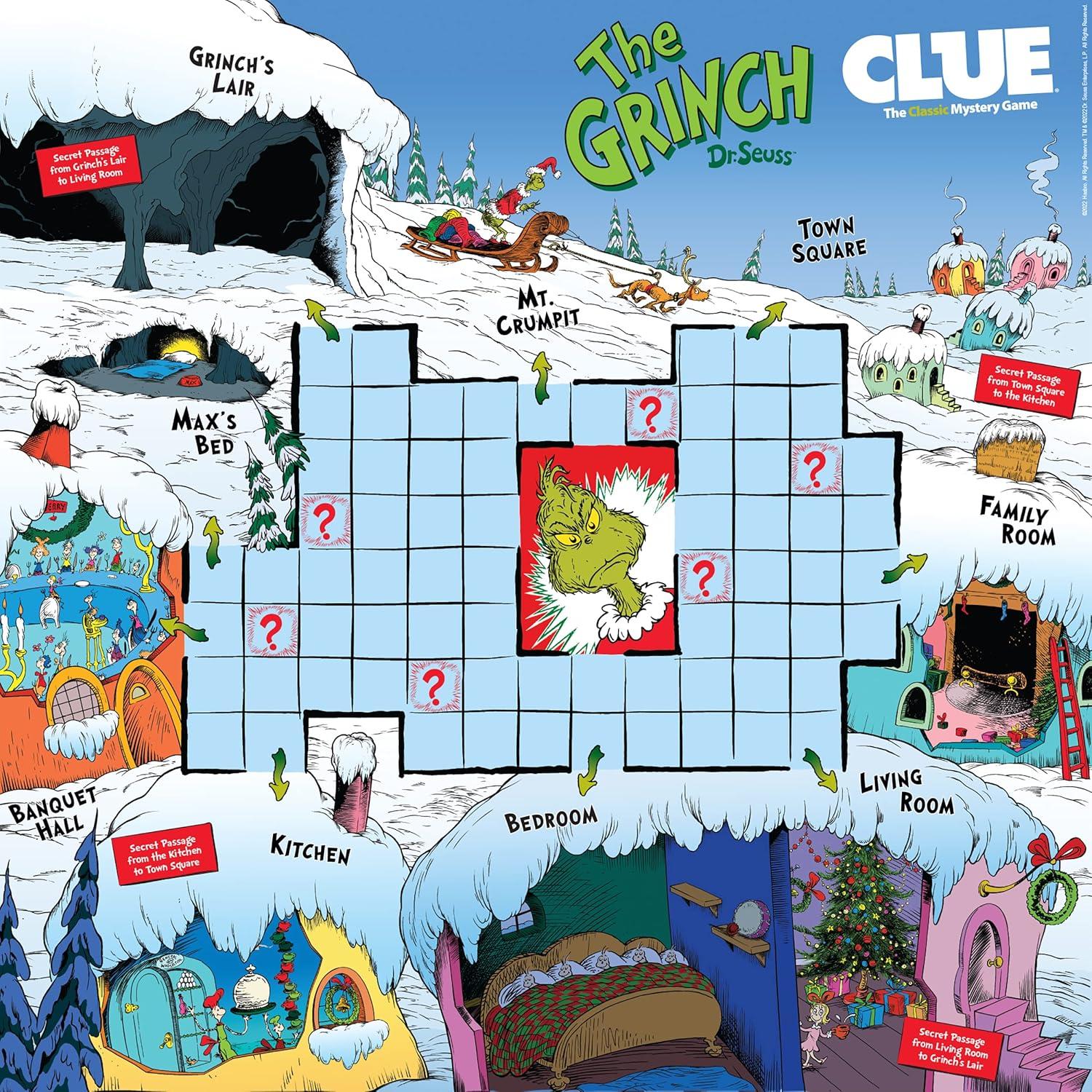 imageCLUE The Grinch Classic Mystery Board Game Solve The Holiday Theft in Whoville with CindyLou ampamp More Discover Who Where and What was Taken Officially Licensed Dr Seuss Merchandise