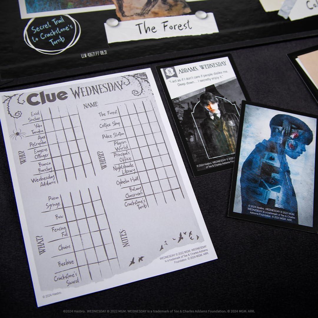 imageCLUE Wednesday Classic Board Game Inspired by The Netflix Original Series Solve The Mystery at Nevermore Academy with Friends and Family Officially Licensed Merchandise 26 Players Ages 8