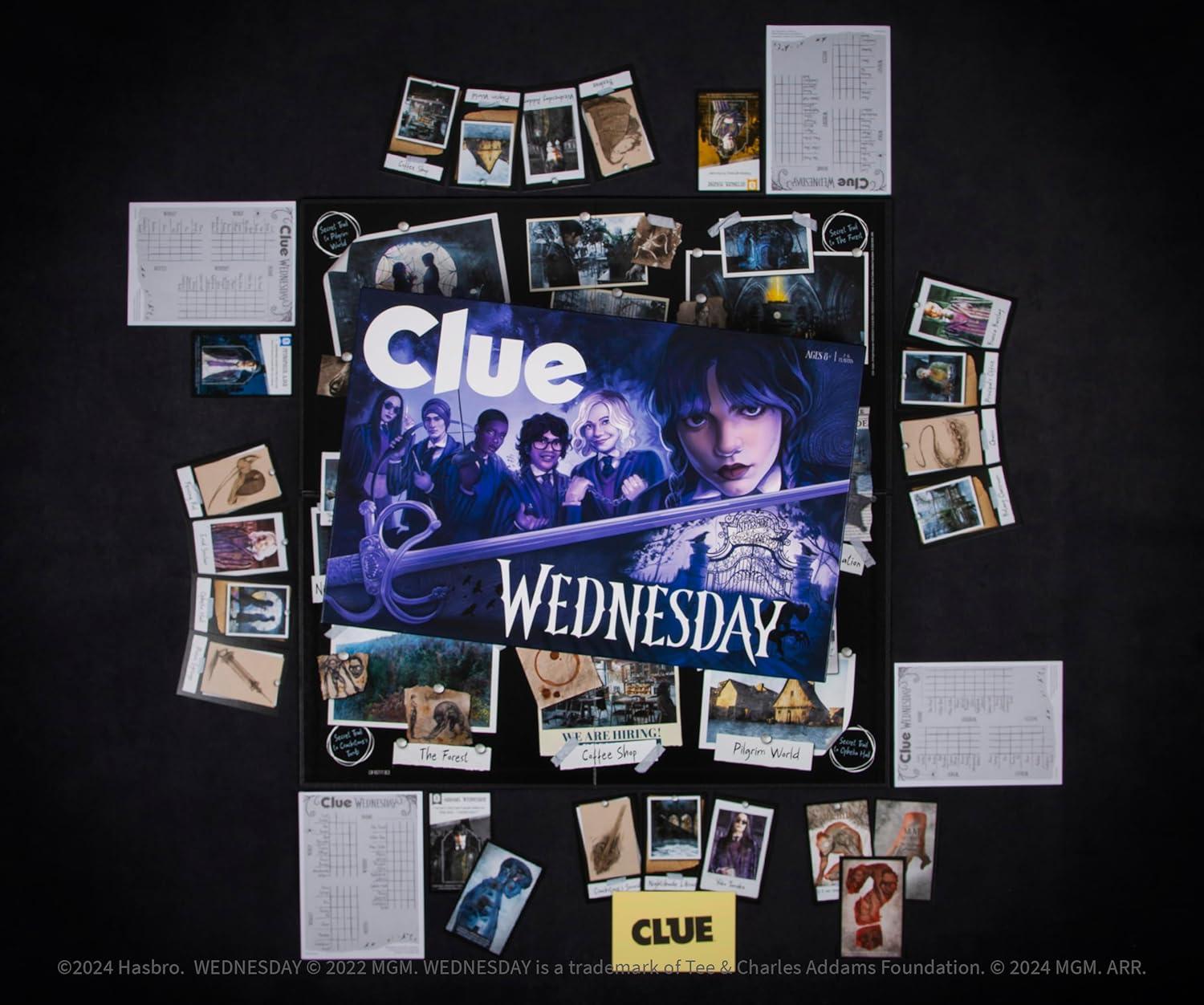 imageCLUE Wednesday Classic Board Game Inspired by The Netflix Original Series Solve The Mystery at Nevermore Academy with Friends and Family Officially Licensed Merchandise 26 Players Ages 8