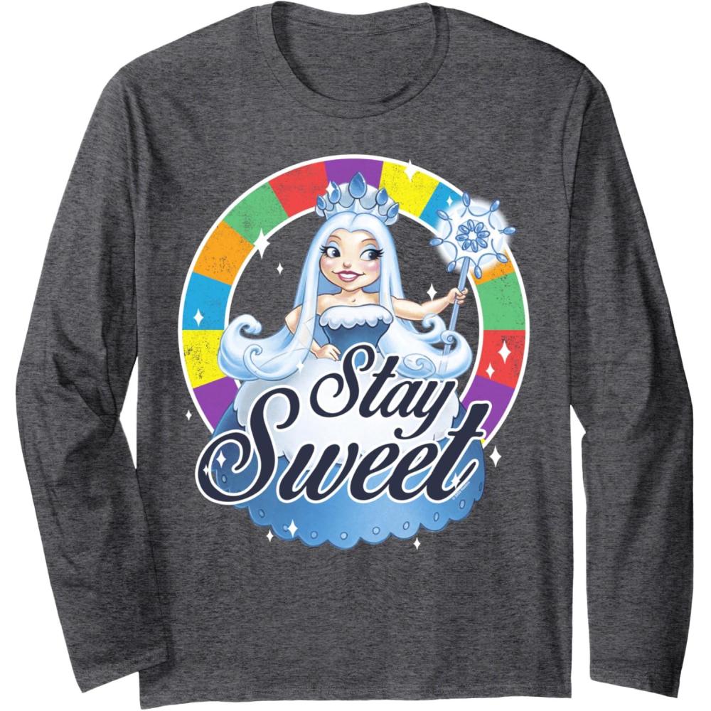 imageCandy Land Stay Sweet Princess Frostine Game Wheel Logo Long Sleeve TShirtDark Heather Grey