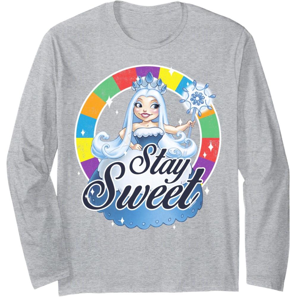 imageCandy Land Stay Sweet Princess Frostine Game Wheel Logo Long Sleeve TShirtHeather Grey