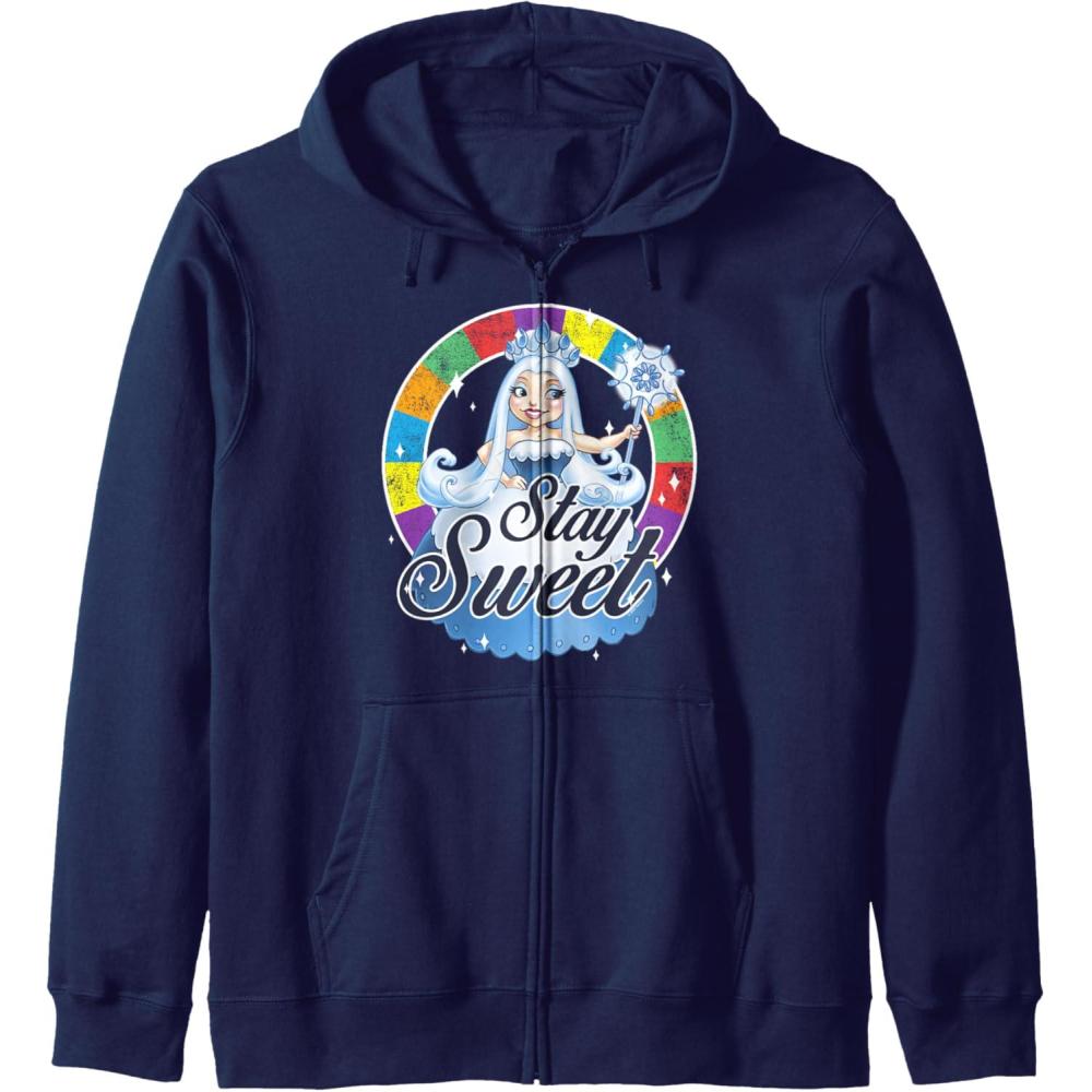 imageCandy Land Stay Sweet Princess Frostine Game Wheel Logo Zip HoodieNavy Blue