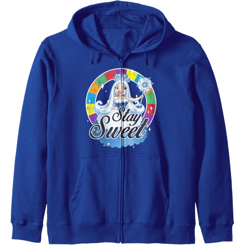 imageCandy Land Stay Sweet Princess Frostine Game Wheel Logo Zip HoodieRoyal Blue