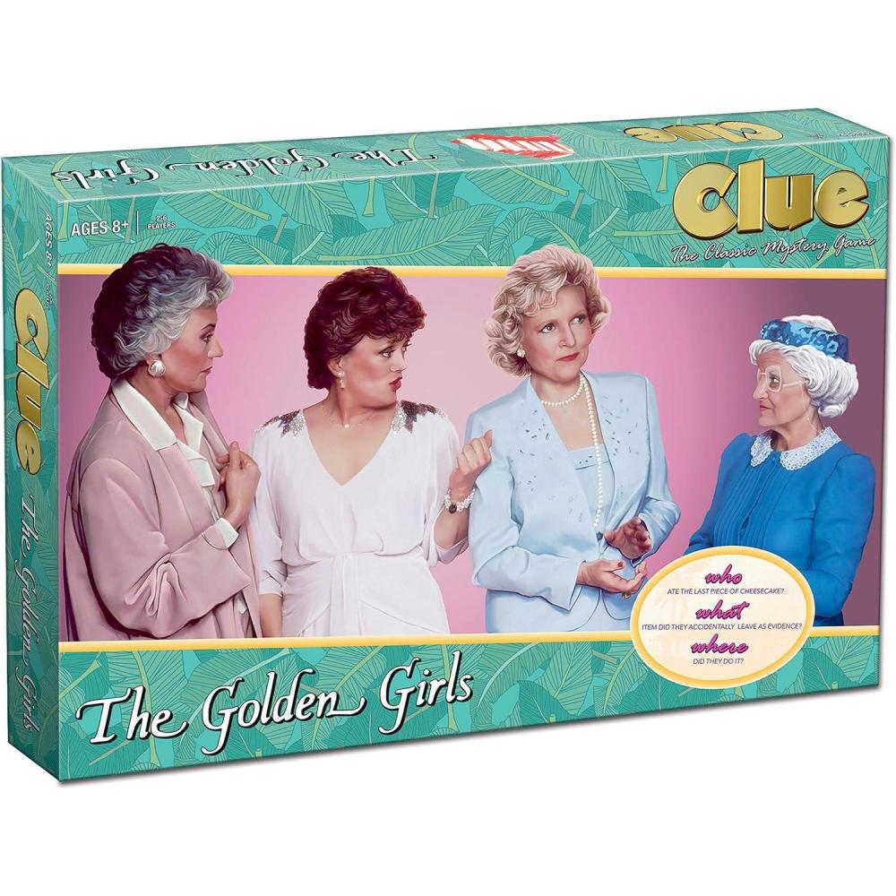 imageClue The Golden Girls Board Game Golden Girls TV Show Themed Game Solve The Mystery of Who Ate The Lastpiece of Cheesecake Officially Licensed Golden Girls Merchandise Themed Clue Mystery Game