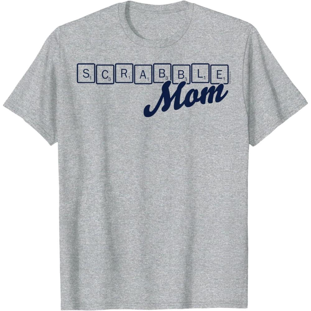 imageScrabble Mothers Day Mom Tiles Logo TShirtHeather Grey