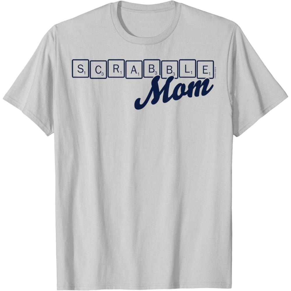 imageScrabble Mothers Day Mom Tiles Logo TShirtSilver Grey