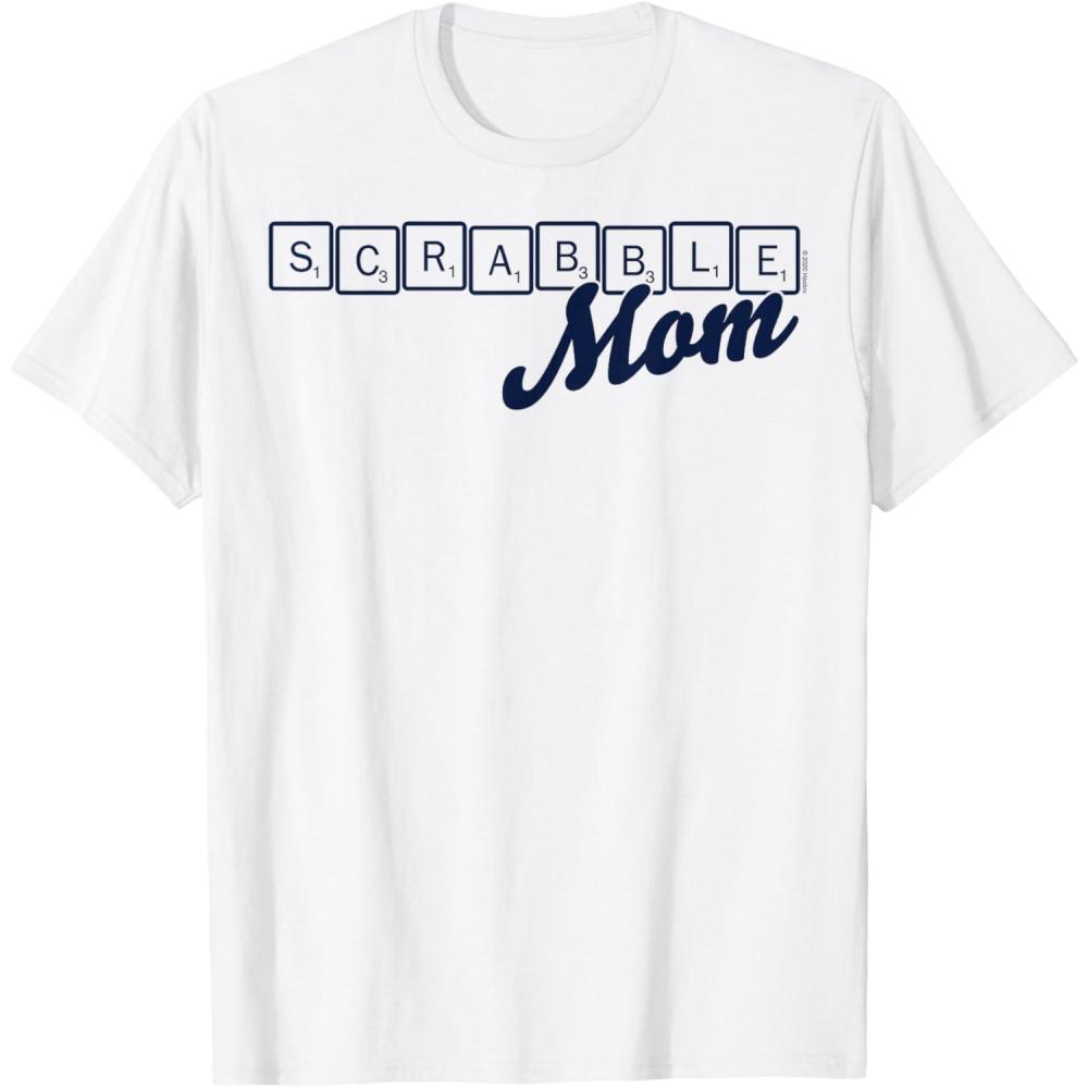imageScrabble Mothers Day Mom Tiles Logo TShirtWhite