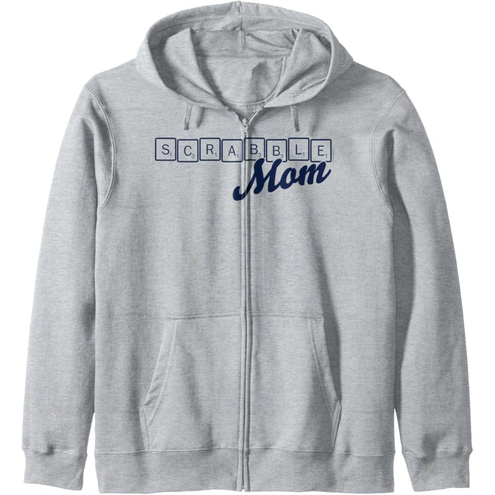 imageScrabble Mothers Day Mom Tiles Logo Zip HoodieHeather Grey