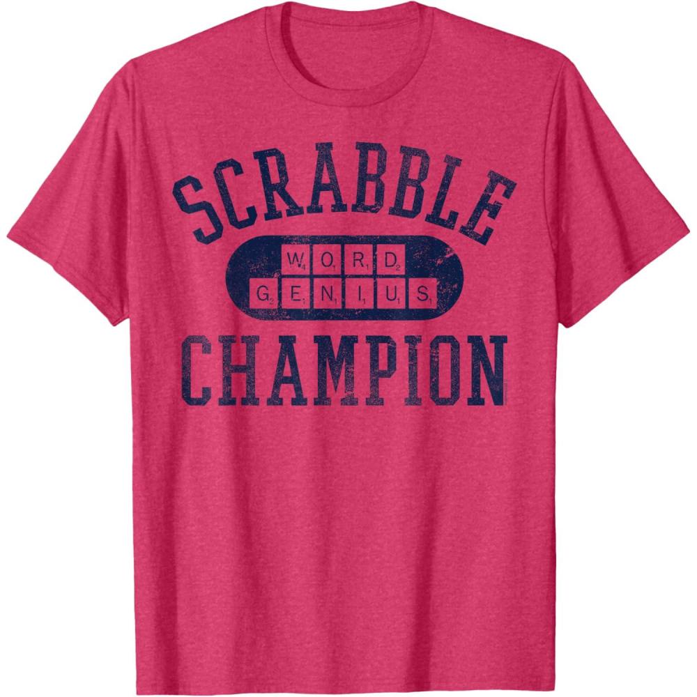 imageScrabble Word Genius Scrabble Champion TShirtRed Heather