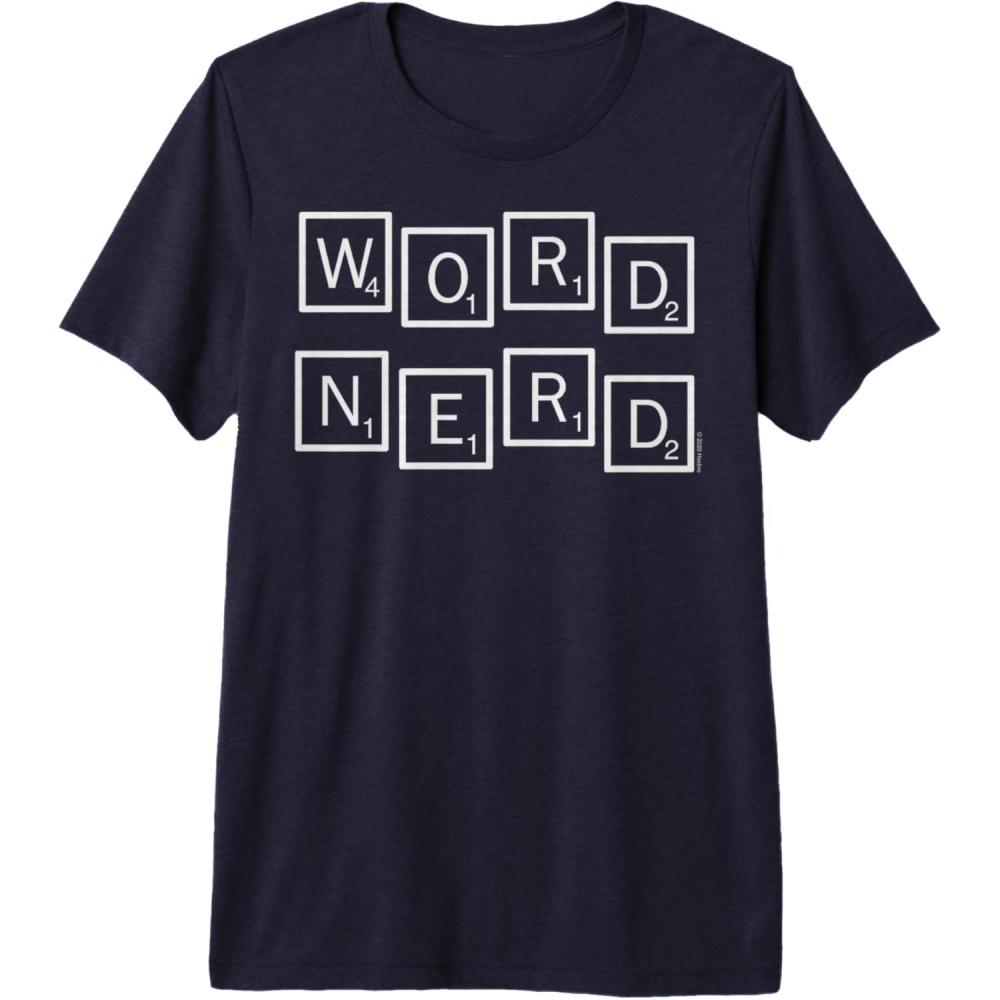 imageScrabble Word Nerd Tiles Premium Triblend TShirtNavy Blue