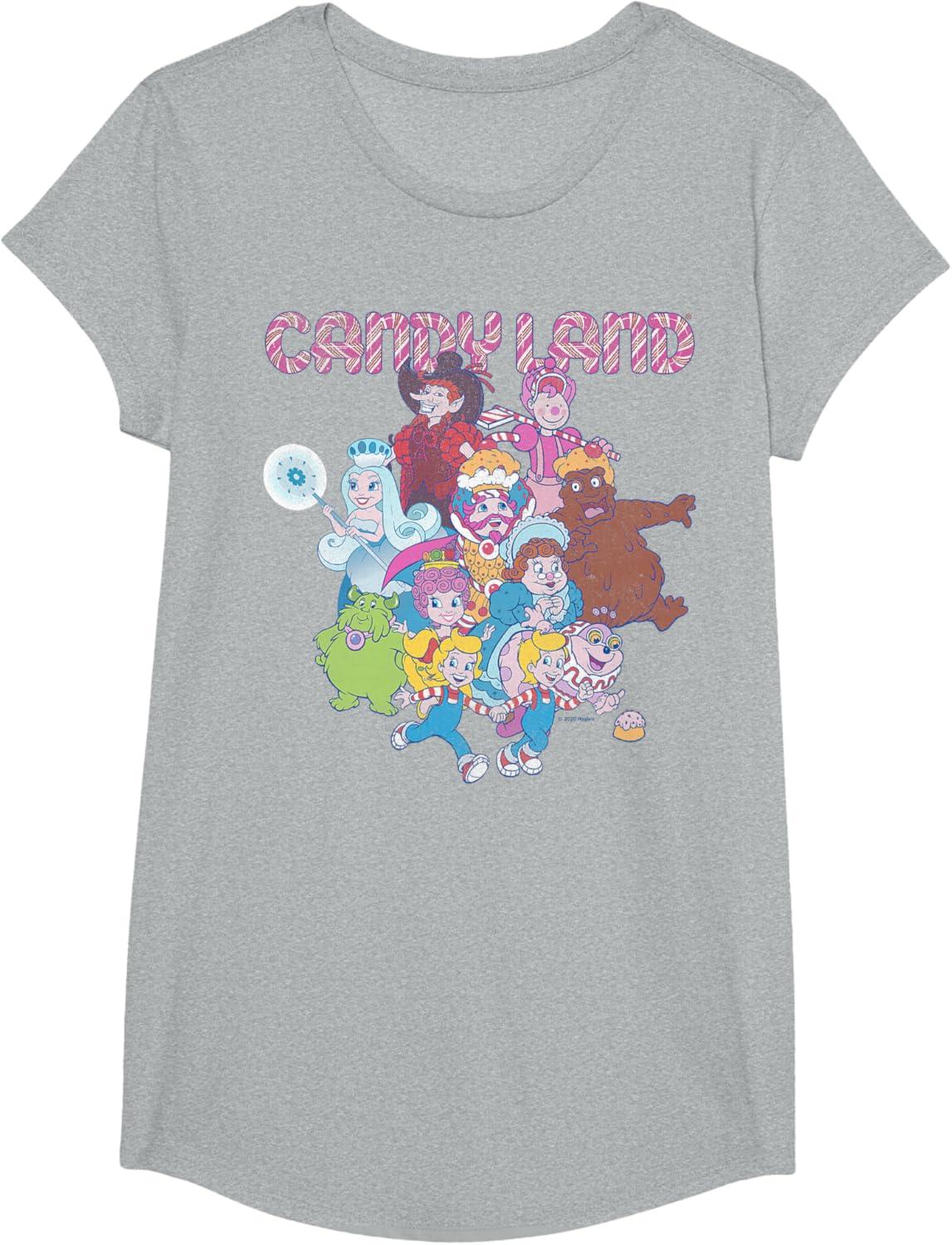 imageCandy Land Retro Game Characters Group Shot Logo TShirtHeather Grey