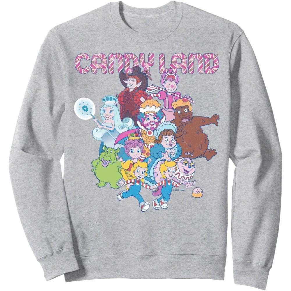 imageCandy Land Retro Game Characters Group Shot Logo SweatshirtHeather Grey