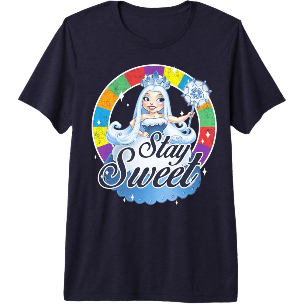 imageCandy Land Stay Sweet Princess Frostine Game Wheel Logo Premium TShirtNavy Blue