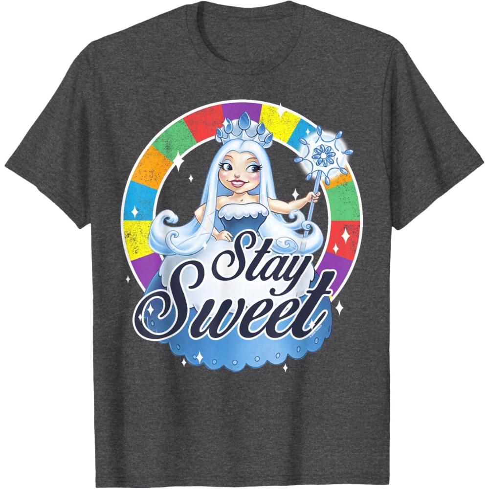 imageCandy Land Stay Sweet Princess Frostine Game Wheel Logo TShirtDark Heather Grey