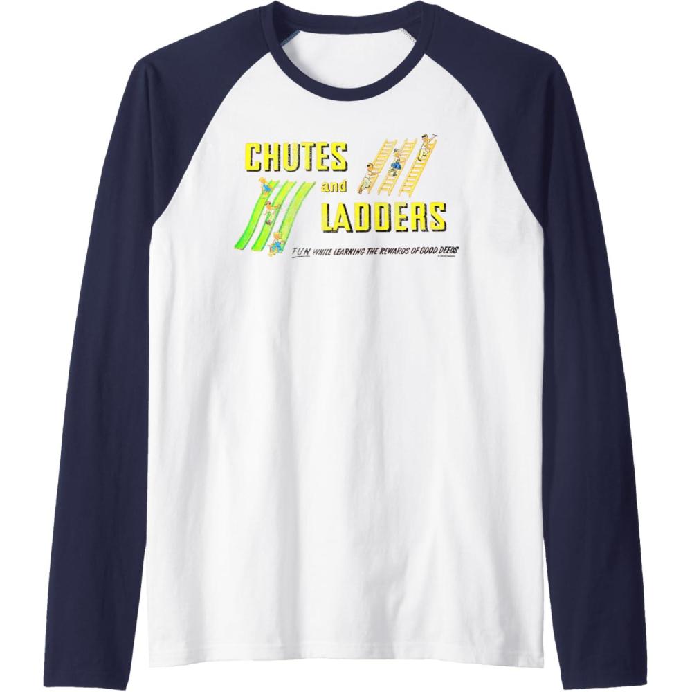 imageChutes And Ladders Classic Logo Raglan Baseball TeeNavy BlueWhite