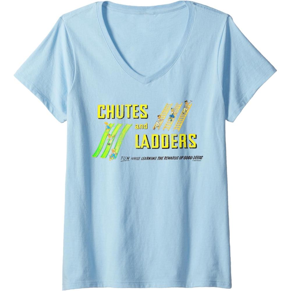 imageChutes And Ladders Classic Logo VNeck TShirtBaby Blue