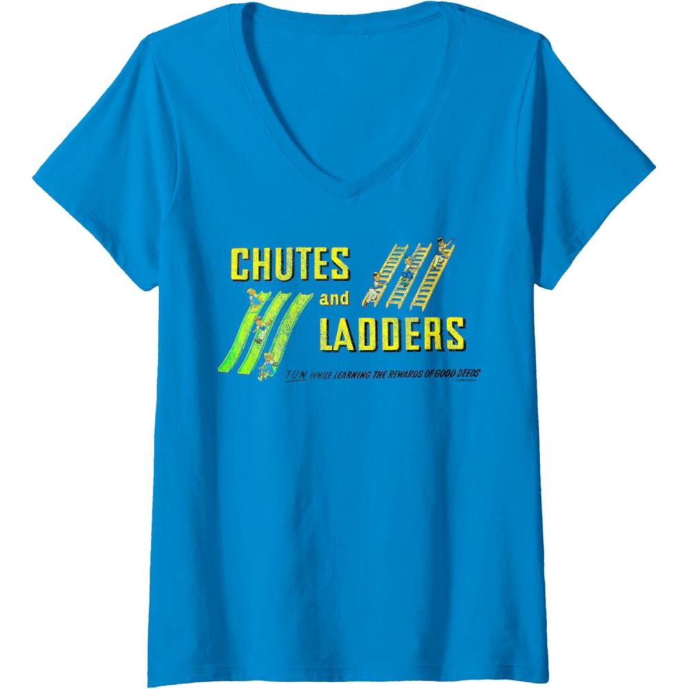 imageChutes And Ladders Classic Logo VNeck TShirtSapphire Blue