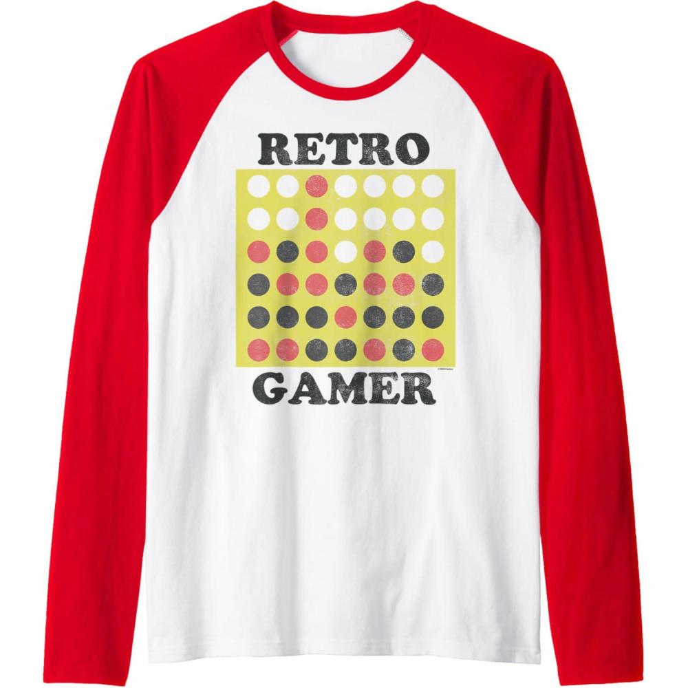 imageConnect Four Retro Gamer Board Raglan Baseball TeeRedWhite