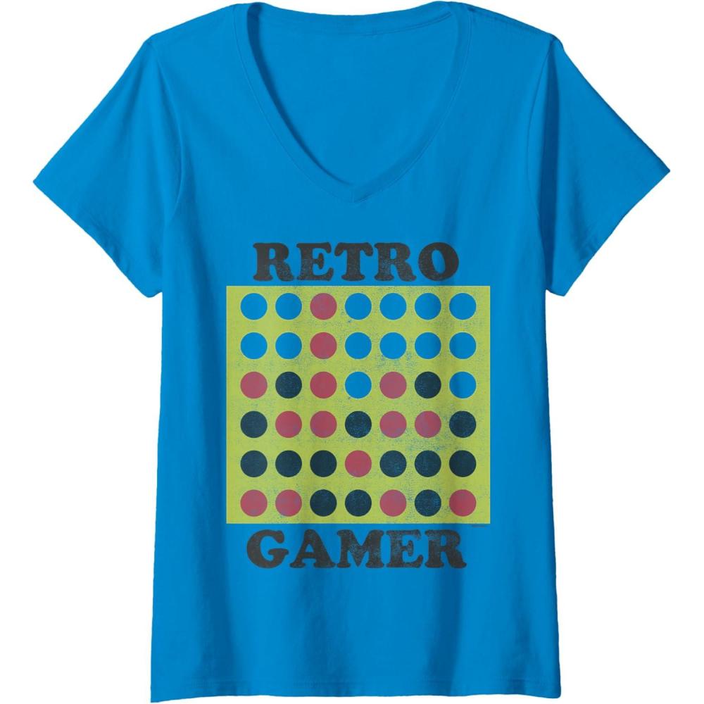imageConnect Four Retro Gamer Board VNeck TShirtSapphire Blue