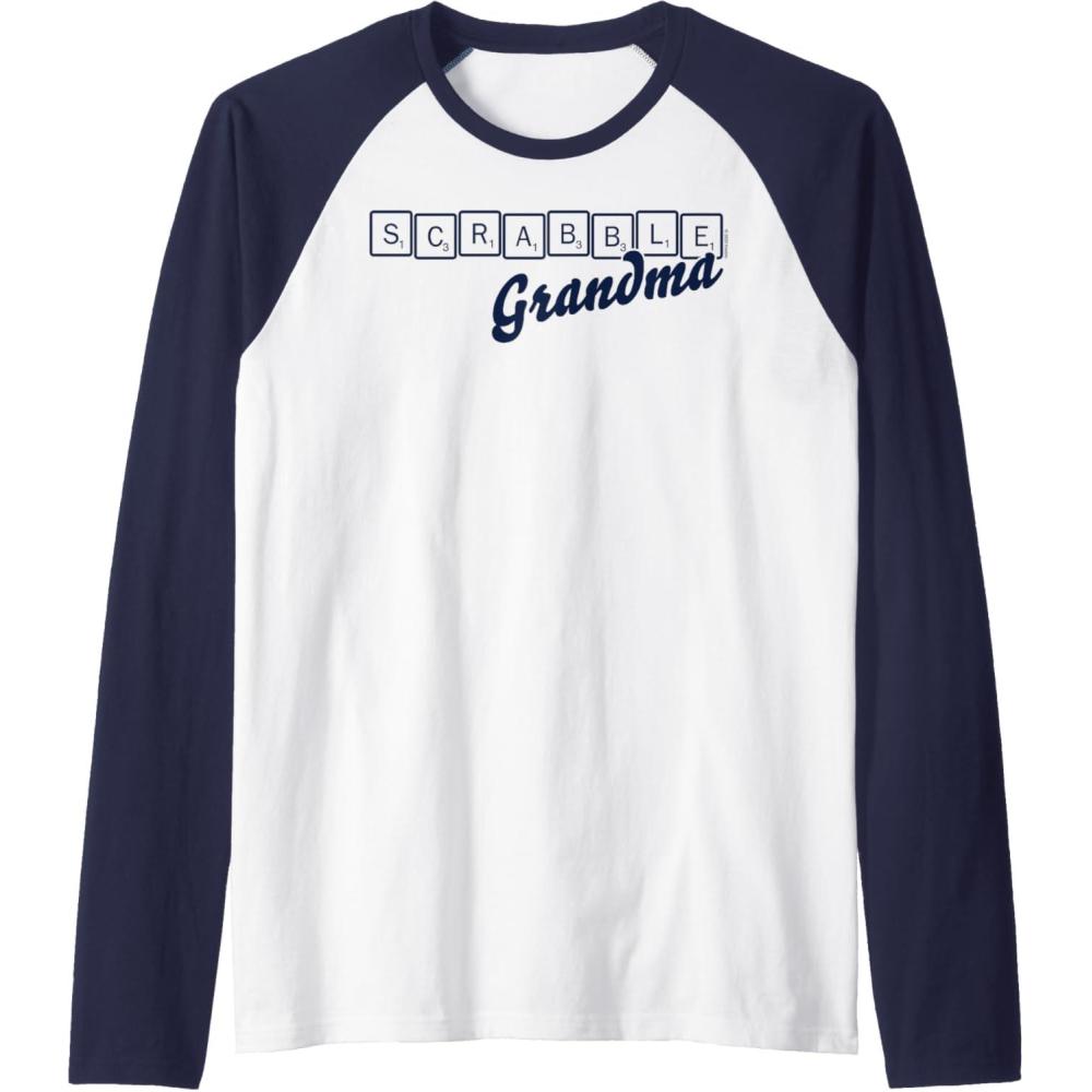 imageScrabble Grandma Tiles Raglan Baseball TeeNavy BlueWhite