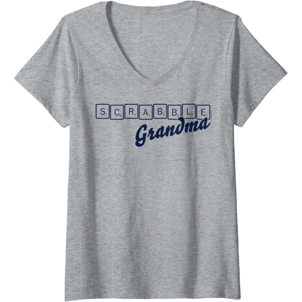 imageScrabble Grandma Tiles VNeck TShirtHeather Grey